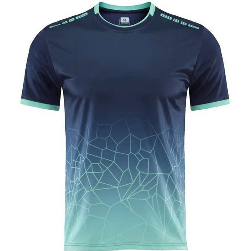Navy/Teal Summer V-Neck Shirt Third Kids Soccer Jersey