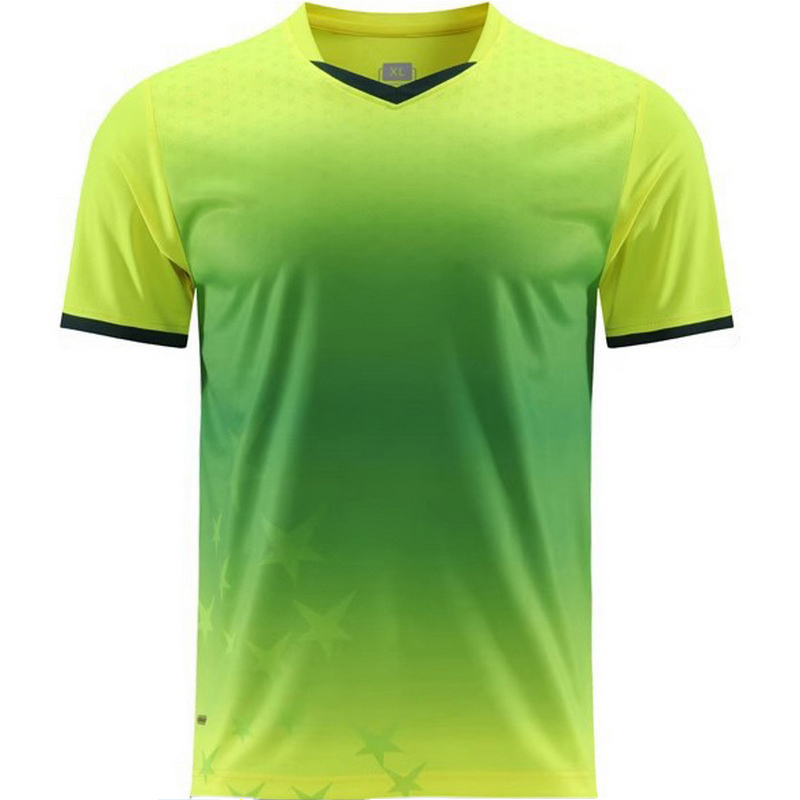 Green/Yellow Fashion V-Neck Shirt Away Kids Soccer Jersey